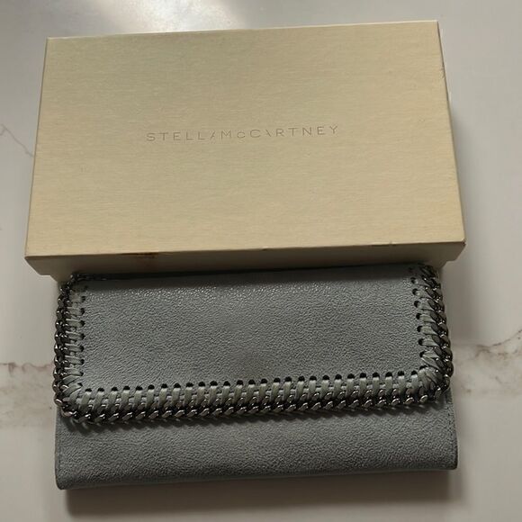 Stella McCartney Gray Suede Long Wallet - Picture 1 of 10